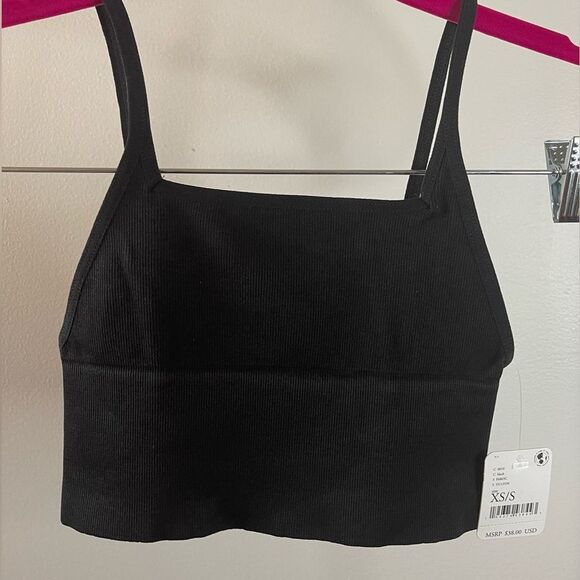 Free People Andi Square Neck Seamless Bra Black Size XS NWT - Picture 6 of 11